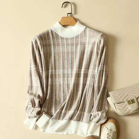 半高领毛衣套头打底衫女春装2022年新款内搭爆款百搭洋气针织衫女商品大图