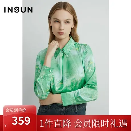 恩裳2023早春新品时尚艺术感色彩舒适悬垂通勤POLO上衣女图片