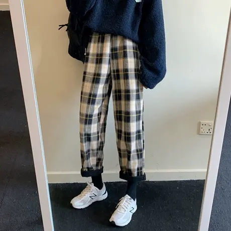 阔腿裤子女秋冬加绒外穿宽松小个子卫裤直筒休闲哈伦运动裤潮ins商品大图