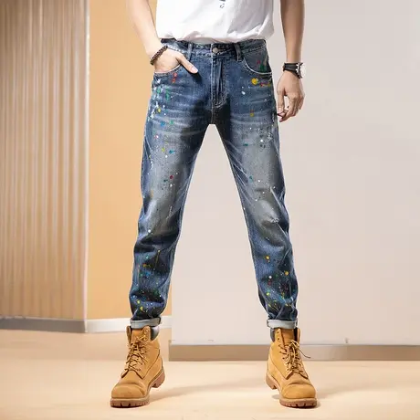 Modi Nick/摩帝尼克韩版潮流休闲弹力长裤牛仔裤男士潮牌百搭裤子商品大图