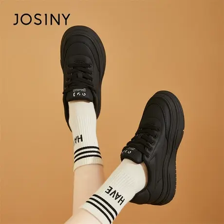 Josiny/卓诗尼厚底板鞋女款2024新款春季超火女鞋平底运动休闲鞋商品大图