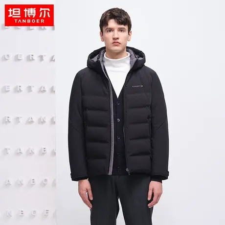 【商场同款】坦博尔22年新款男士羽绒服商务休闲短款外套TA331351商品大图