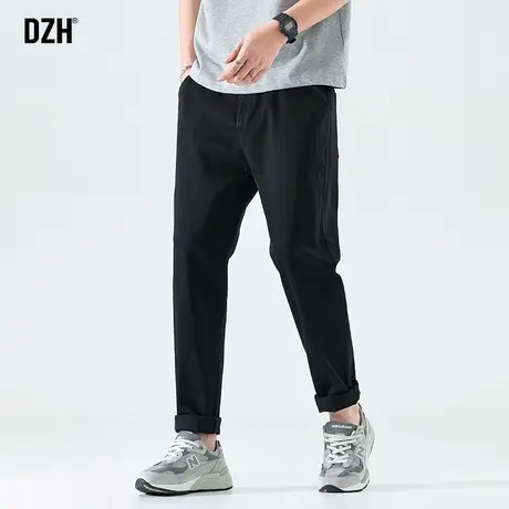 男士黑色小脚牛仔裤男美式潮牌修身休闲长裤直筒裤子2023新款秋季商品大图