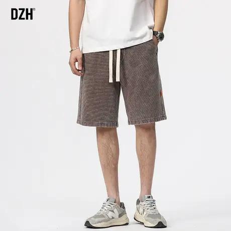 男士美式短裤男款宽松直筒复古水洗外穿休闲五分裤潮牌裤子男中裤商品大图