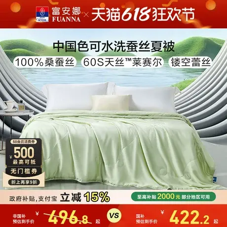 富安娜被子可水洗桑蚕丝被芯夏凉被60S天丝莱赛尔夏季薄款空调被商品大图