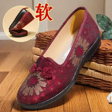 正牌老北京布鞋女士软底防滑妈妈闰月鞋中老年红鞋防滑软底老人鞋商品大图