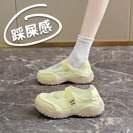 玛丽珍鞋女2025新款夏季浅口单鞋休闲复古奶奶鞋舒适包头凉鞋孕妇图片