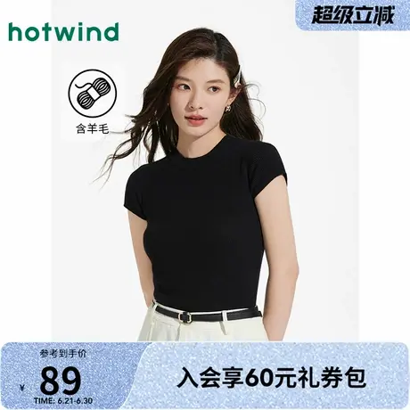 针织衫女士热风2025年夏季新款圆领基础短袖百搭修身简约气质显瘦商品大图