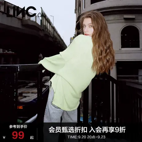 【针织合集】LINC金羽杰针织衫宽松V领针织开衫外套女装S211CR129商品大图