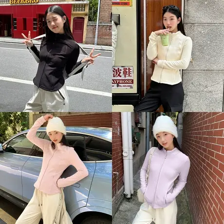 KV真维斯杏色摇粒绒外套女2025新款秋冬季热款爆款青少年开衫上衣商品大图
