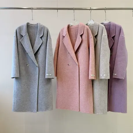 享永子【秋浓意暖】100%美利奴羊毛 双面呢设计感毛呢大衣外套图片