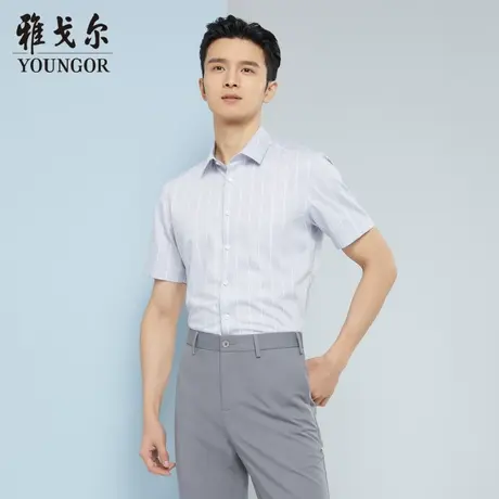 雅戈尔奥莱 商场同款男士短袖衬衫新款官方正品商务休闲短袖衬衫商品大图