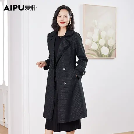 爱朴大码女装2023秋季新款胖妹妹洋气韩版职业风休闲显瘦风衣外套图片