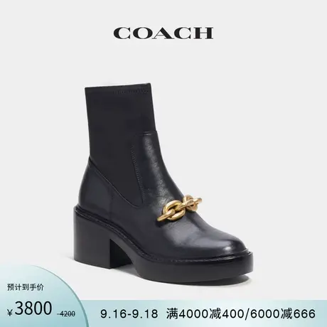 【新品】COACH/蔻驰女士KENNA短靴高跟黑色简约图片