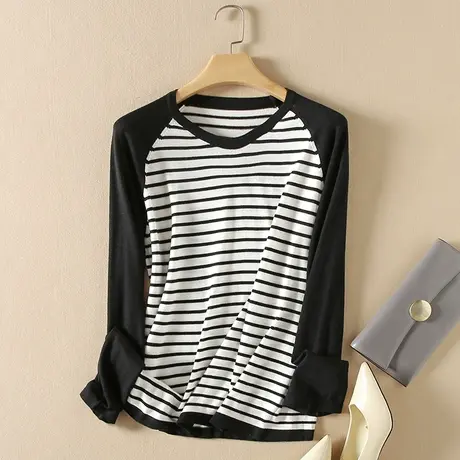 美丽诺羊毛秋装女2023新款毛衣女宽松圆领套头上衣爆款针织打底衫图片