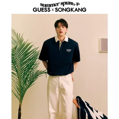 【38上新季】【 明星同款】GUESS夏男士宽松时尚短袖T恤上衣商品大图