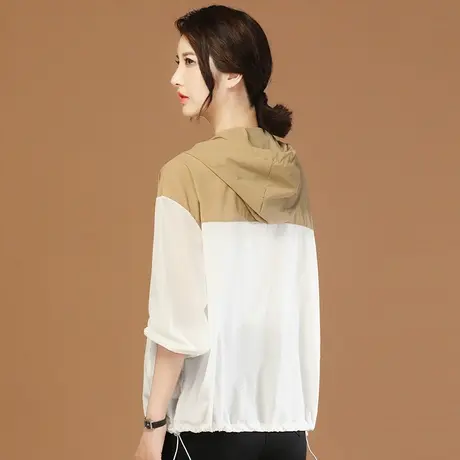 韩潮袭人连帽长袖薄款外套女2023夏新款休闲百搭刺绣空调防晒衫薄图片