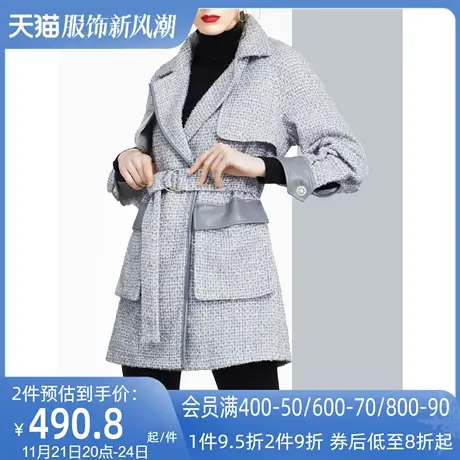 高级感小香风西装外套女冬2022年新款职业气质小个子短款收腰大衣图片