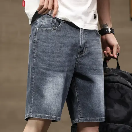 男款牛仔裤夏季薄款男士宽松五分休闲短裤夏装男生潮牌中裤子夏款商品大图