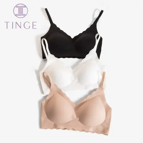 TINGE美背背心式文胸防滑运动内衣女无痕无钢圈抹胸小胸聚拢胸罩商品大图