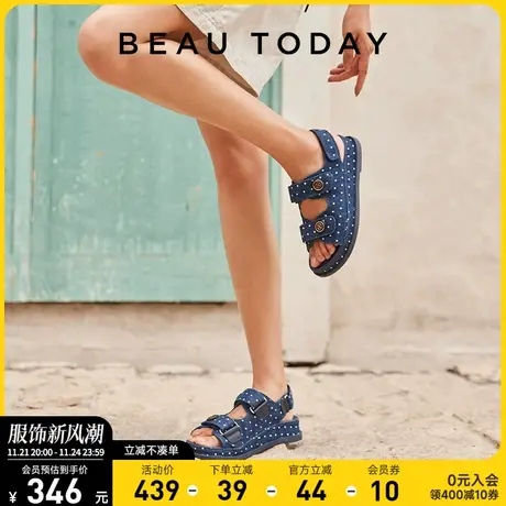 BeauToday厚底凉鞋女2024年新款BT牛仔凉鞋小众时装凉鞋女士凉鞋商品大图