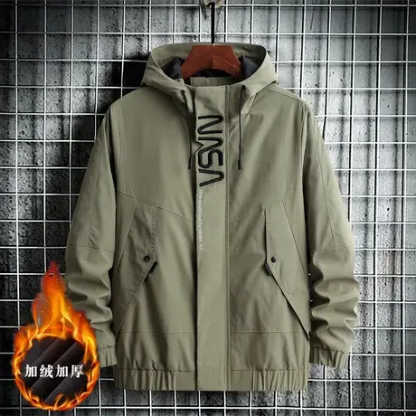 外套男士秋冬季2023新款防风男生冲锋上衣服春秋加绒休闲男装夹克商品大图