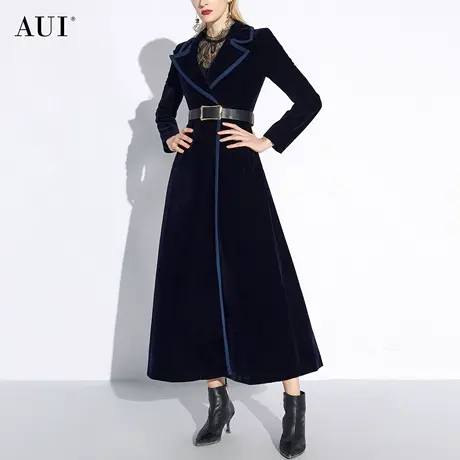 长款风衣女过膝超长到脚踝2022秋装流行新款气质女装丝绒大衣外套图片