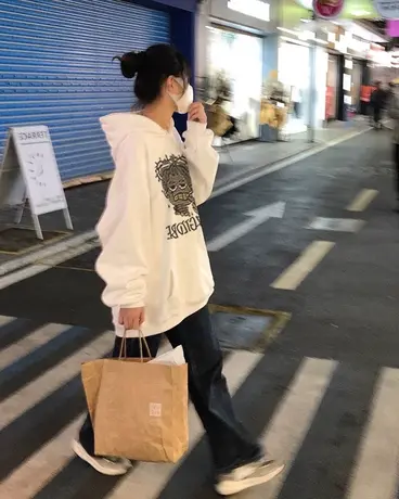 美式高街hiphop连帽卫衣女秋冬加绒加厚小众设计oversize外套上衣图片