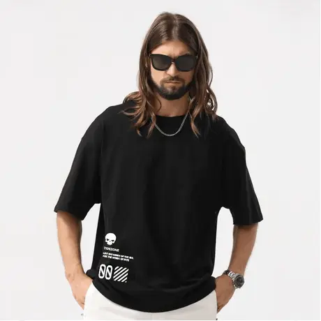 Ohlyah潮流夏季美式复古男女同款T恤无性别大码重磅纯棉圆领半袖商品大图