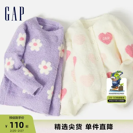 Gap女幼童春秋LOGO雪尼尔棉花糖洋气毛衣儿童装时髦针织衫719465商品大图