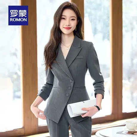 罗蒙女士西服外套2024春季新款时尚休闲百搭西服商务气质职业西服商品大图