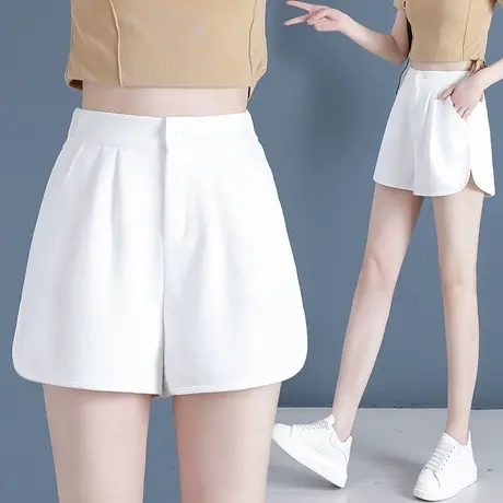 黑色短裤女2023年新款韩版显瘦阔腿裤夏季时尚百搭休闲裤打底女裤图片