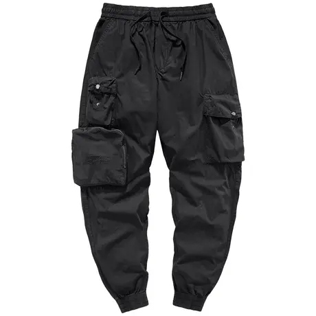 VIP机能工装裤男潮牌ins多口袋伞兵裤宽松春秋薄款纯棉九分束脚裤图片