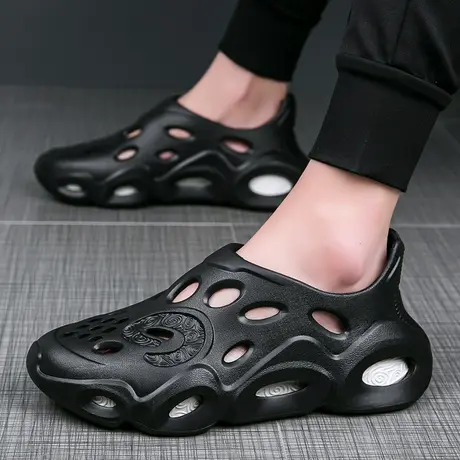 雨鞋男款夏季雨凉鞋钓鱼厨房工作水鞋防滑厨师胶鞋户外防水鞋男士商品大图