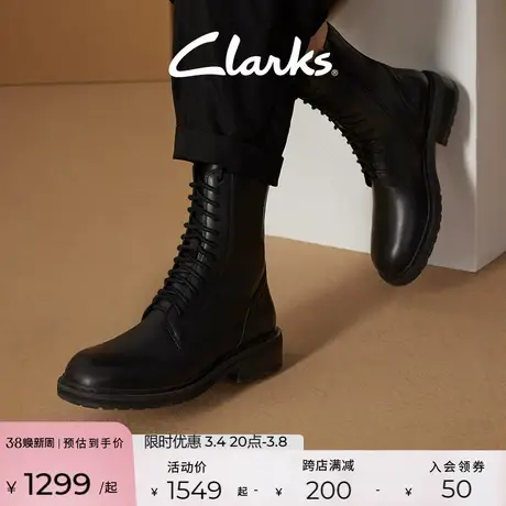 Clarks其乐蒂勒姆系带靴女靴秋冬英伦风马丁靴侧拉链长靴图片