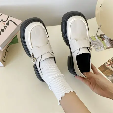 学院jk小皮鞋女2024年新款厚底增高单鞋超火秋冬配裙子乐福工作鞋图片