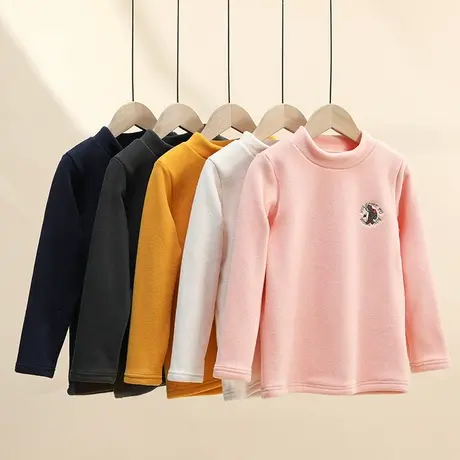 【奥粒绒】儿童打底衫女童保暖内搭男童外穿加厚加绒德绒衣秋冬季图片