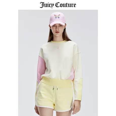 Juicy Couture橘滋卫衣女2024春季新款美式休闲撞色拼接套头上衣商品大图