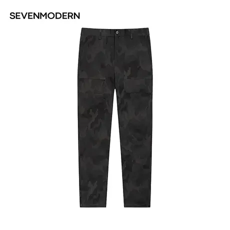 【清仓商场同款】柒牌SVNMDN2021春装男士梭织九分裤纯棉休闲长裤商品大图