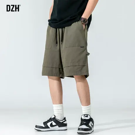 男士军绿色工装短裤男潮牌男裤2023新款裤子美式高街五分裤男夏季商品大图