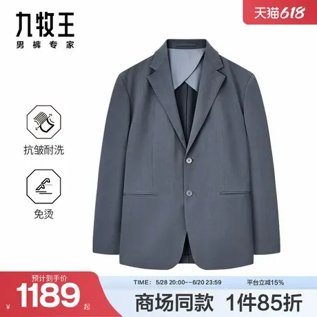 [商场同款]九牧王男装2025春季新款防皱免烫易打理肌理平驳领西服图片