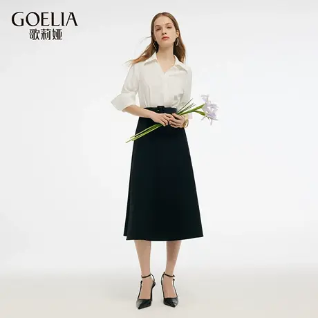 歌莉娅连衣裙女夏季2025超火通勤假两件裙子知识分子裙1E4L4K420图片