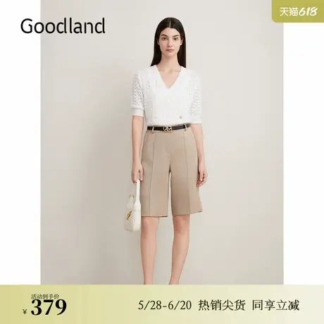 【天丝系列】Goodland美地夏季白月光镂空肌理毛针织衫图片