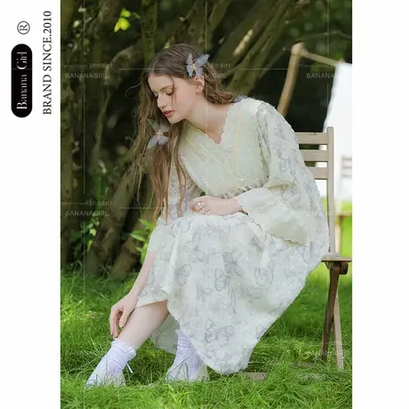 Bananagirl睡裙女款夏新款凉感少女家居服女薄大码夏连衣裙可外穿商品大图