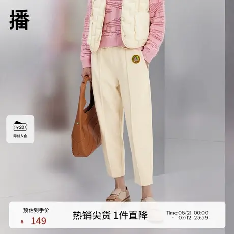 播商场同款春秋韩版时尚高腰显瘦通勤针织休闲裤女BDQ3KD0503图片
