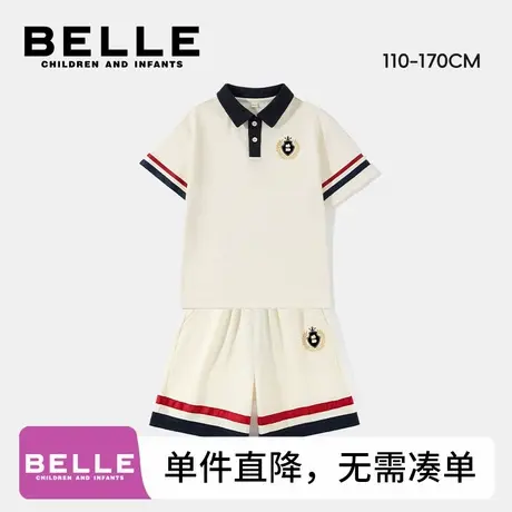百丽童装女童套装2025新款中大童学院风短袖短裤儿童夏季两件套M商品大图