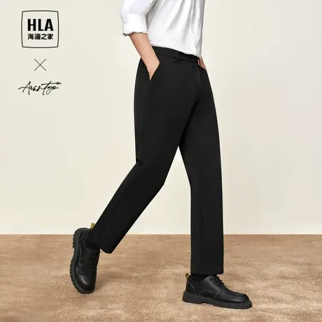 HLA/海澜之家轻商务加厚休闲裤秋冬季新款暖保暖合体直筒裤子男士商品大图