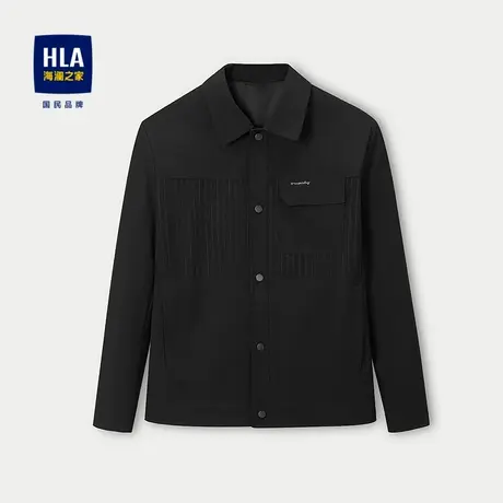 HLA/海澜之家国民臻品休闲夹克25秋新款翻领挺括不对称胸袋外套男图片