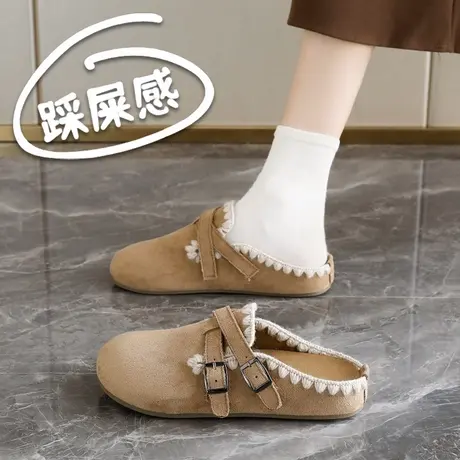 厚底勃肯鞋女外穿包头拖鞋懒人一脚蹬百搭半拖鞋商品大图