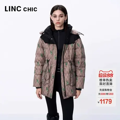 【设计师联名】LINC金羽杰羽绒服女款冬季新款派克服中长款羽绒服商品大图